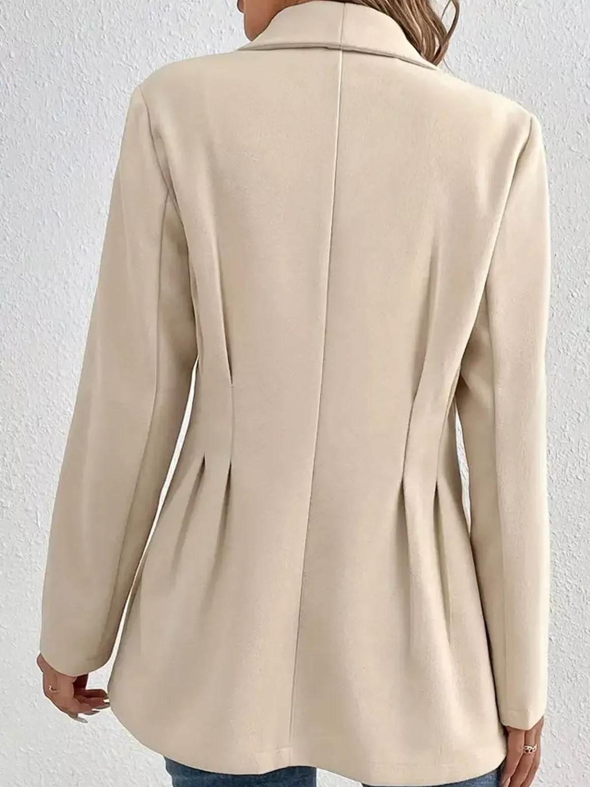 single-button shawl collar blazer | dropsona - neutral - front view