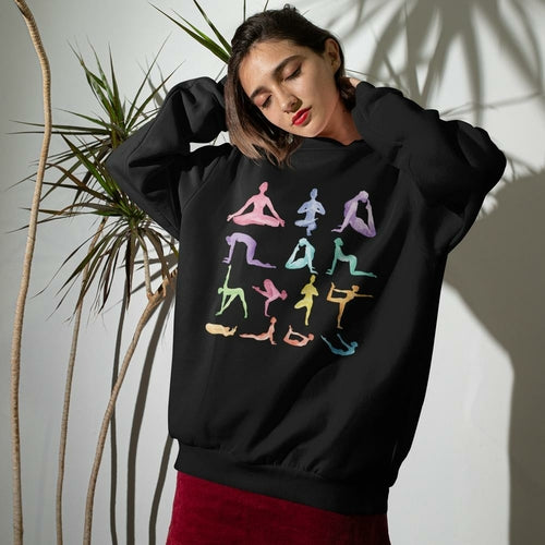 yoga theme crewneck sweatshirt – sanctuary crewne | dropsona - neutral - front view