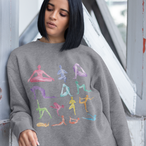 yoga theme crewneck sweatshirt – sanctuary crewne | dropsona - neutral - usage example