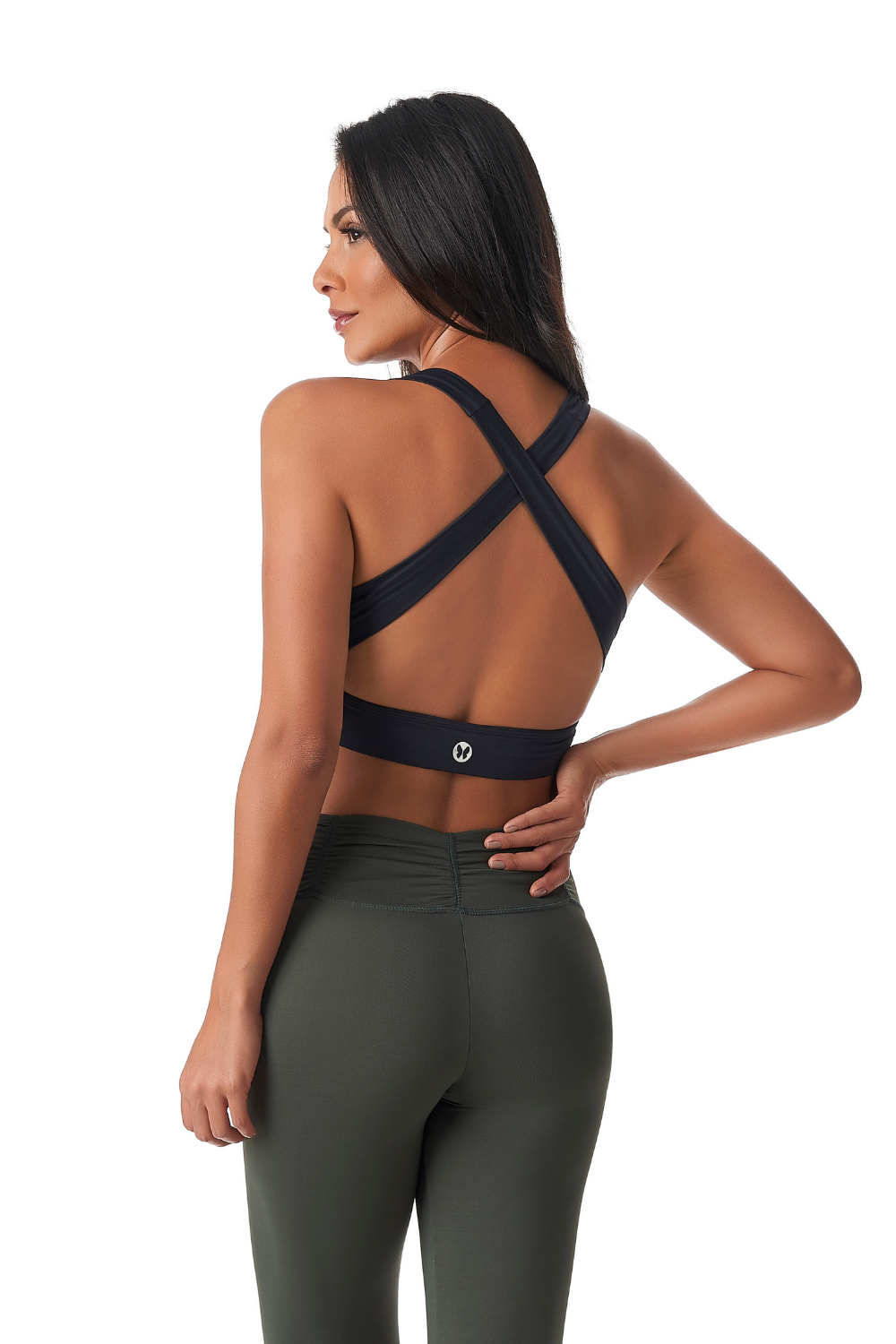 tame cupped sports bra – with built in | dropsona - neutral - material texture
