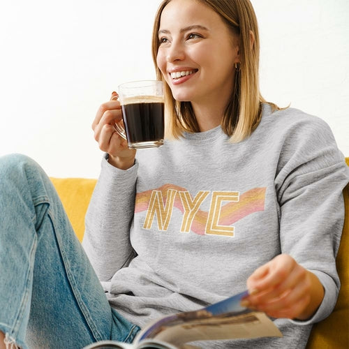 womens nyc retro 70's crewneck sweatshirt – | dropsona - neutral - packaging