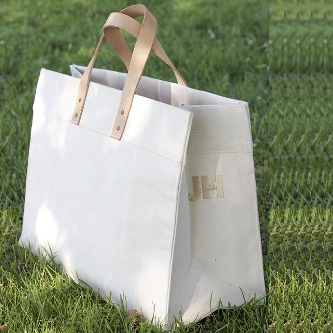 box tote bag canvas and leather – you need this f | dropsona - neutral - material texture