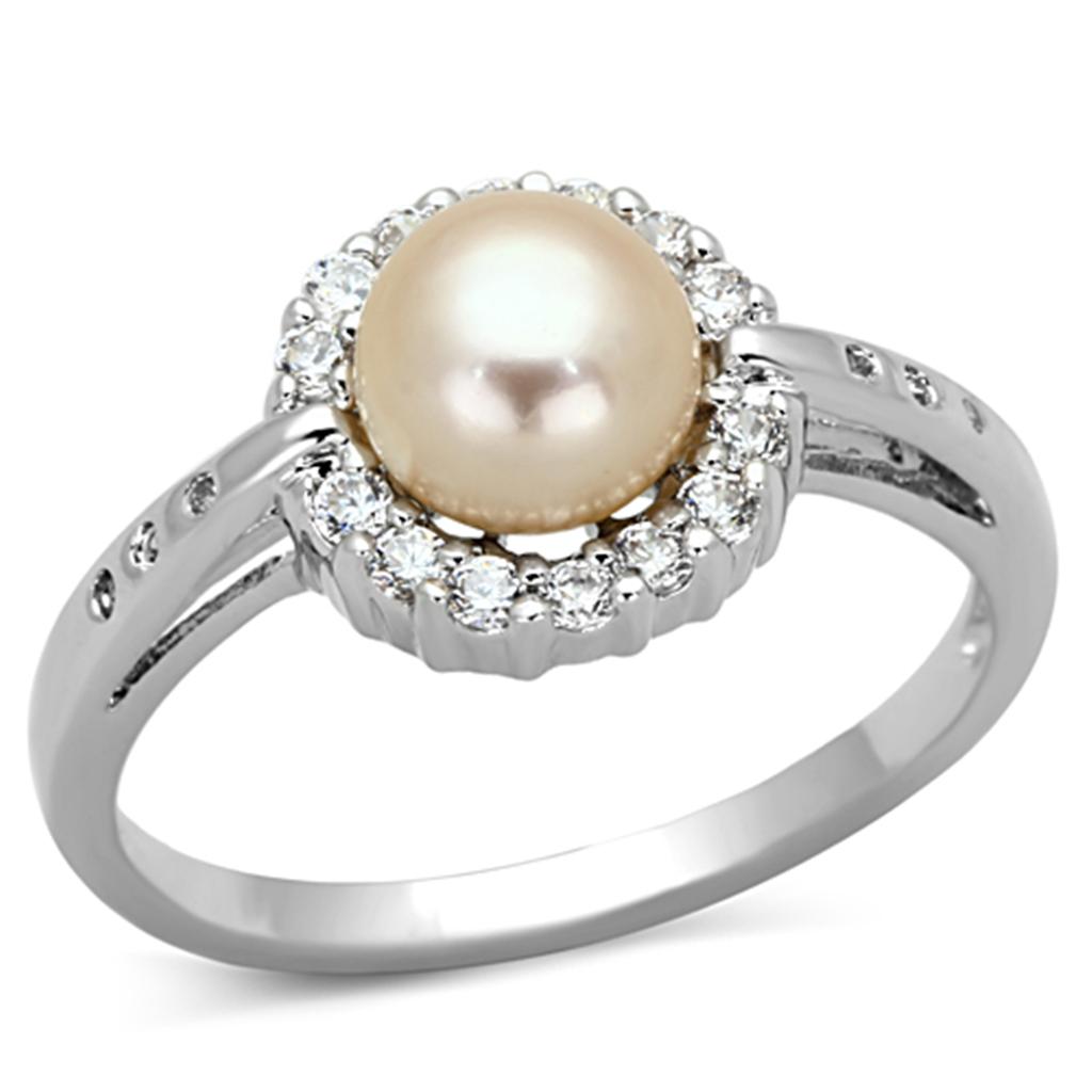 3w487 - rhodium brass ring with synthetic pearl in whi | dropsona - neutral - everyday use