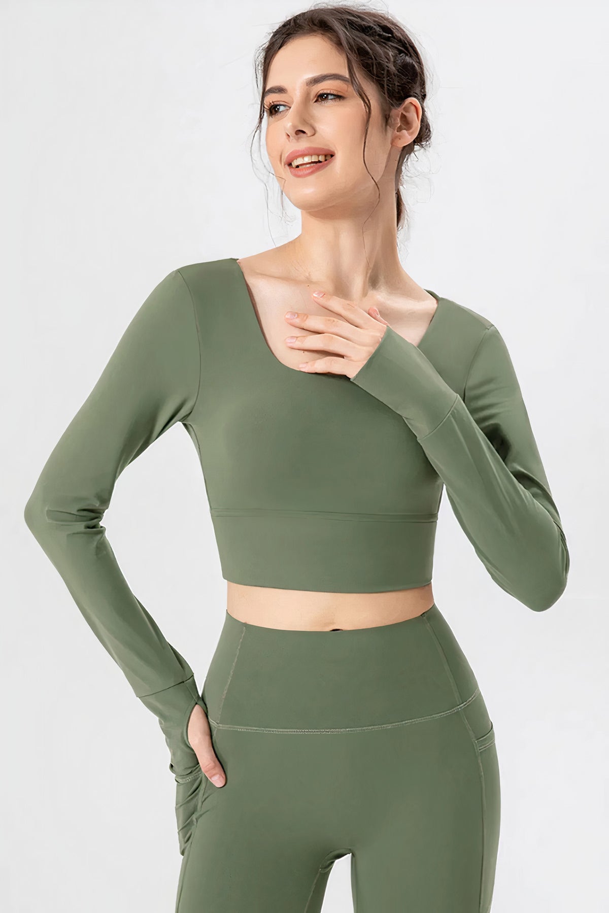 square neck crisscross active t-shirt - everyday wear