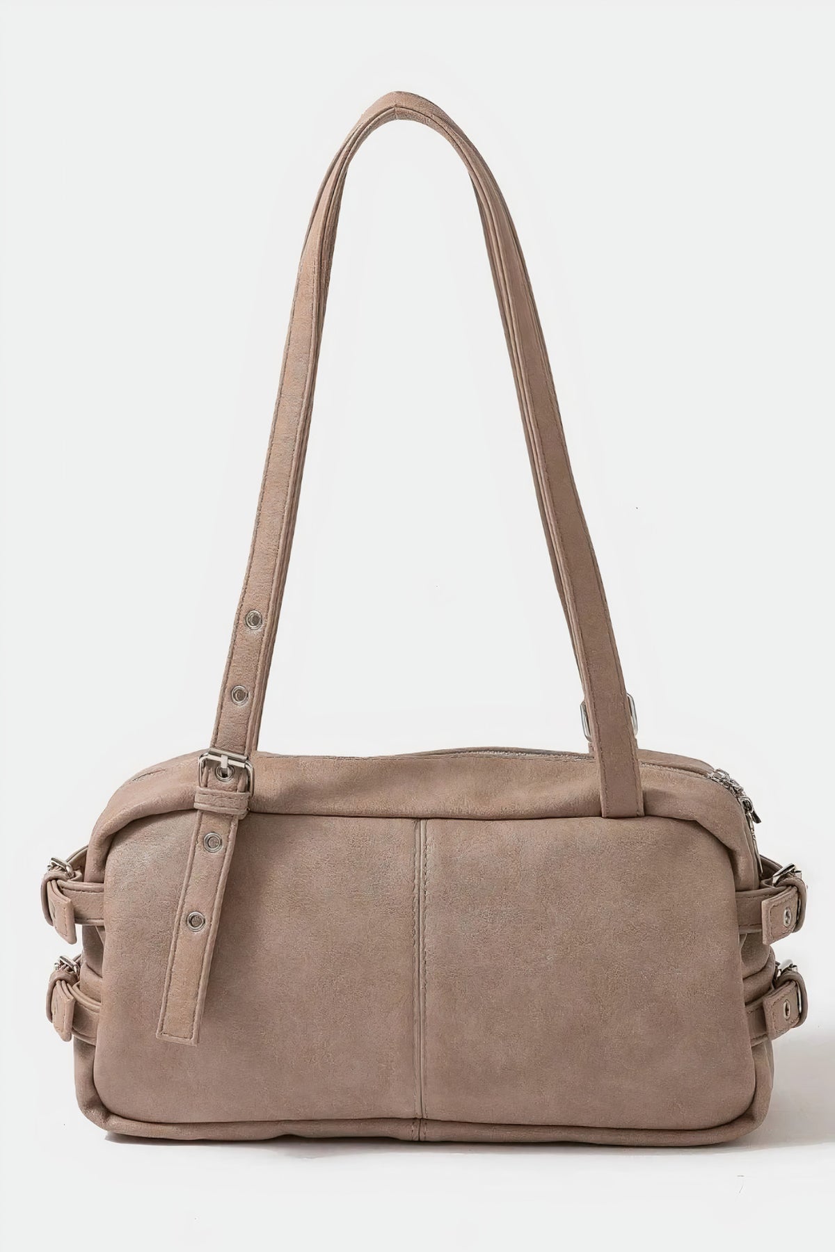 fame multi grommet belt strap rustic rectangular hand bag - everyday wear