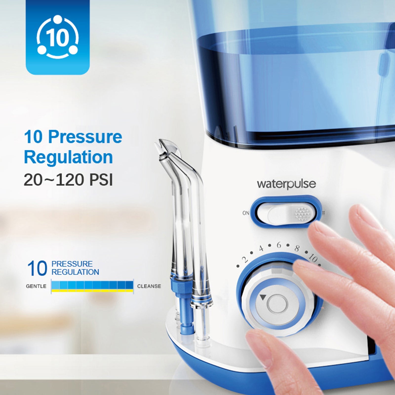 oral irrigator teeth water flosser waterproof 800ml vo | dropsona - neutral - close-up detail