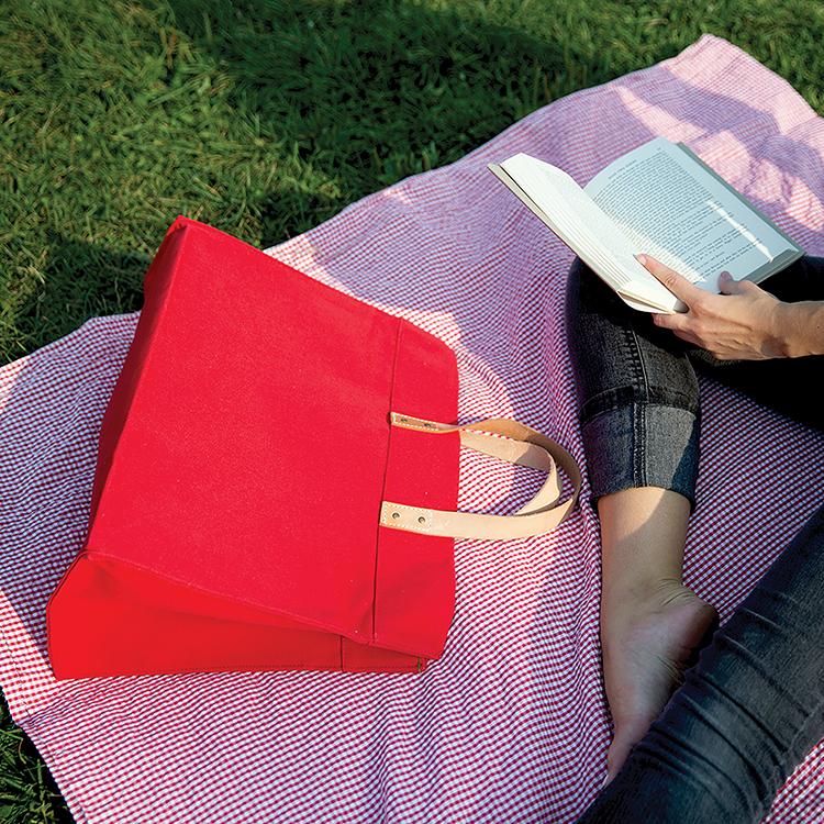 box tote bag canvas and leather – you need this f | dropsona - neutral - front view