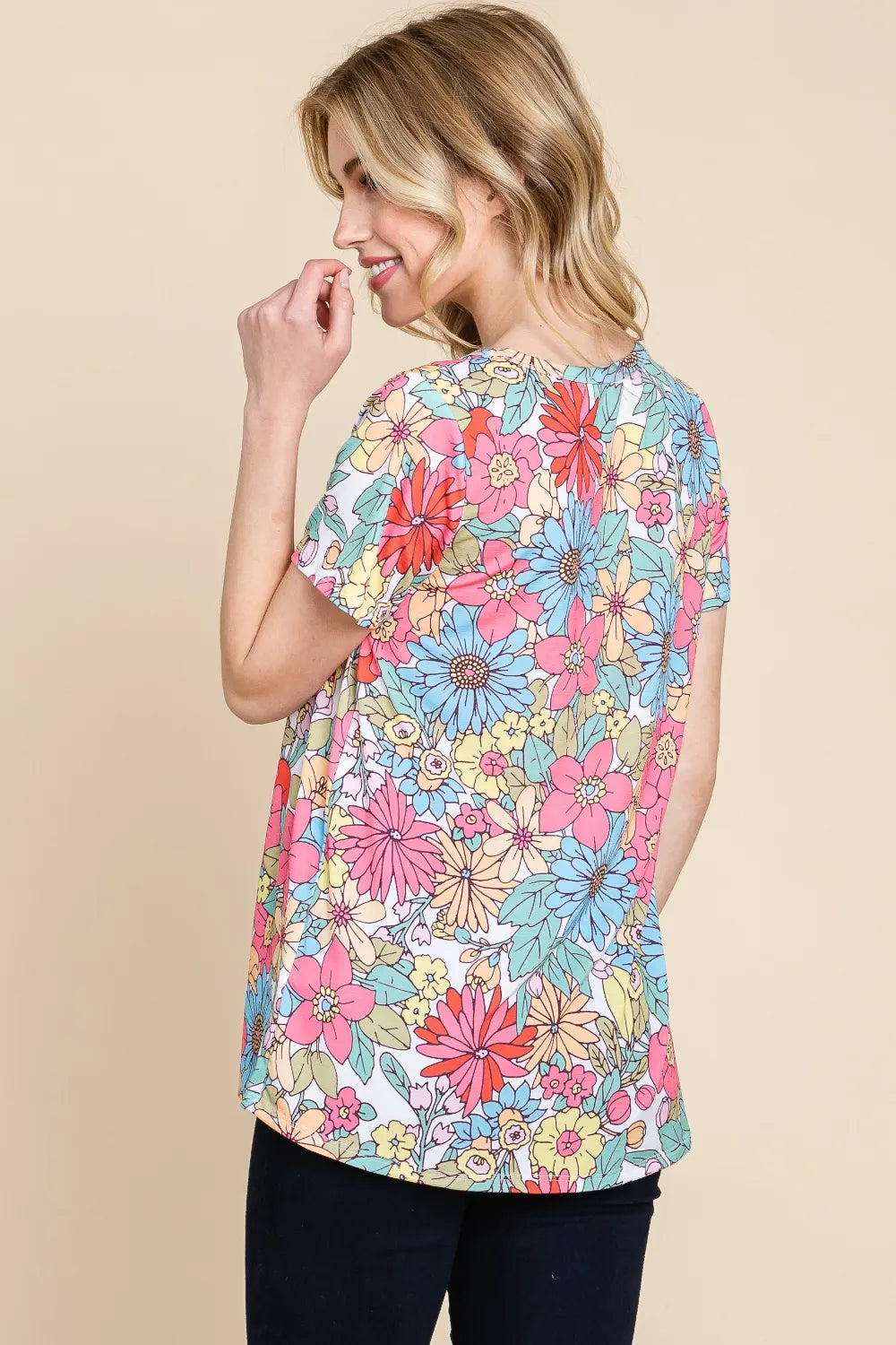 bombom floral short sleeve t-shirt - front view