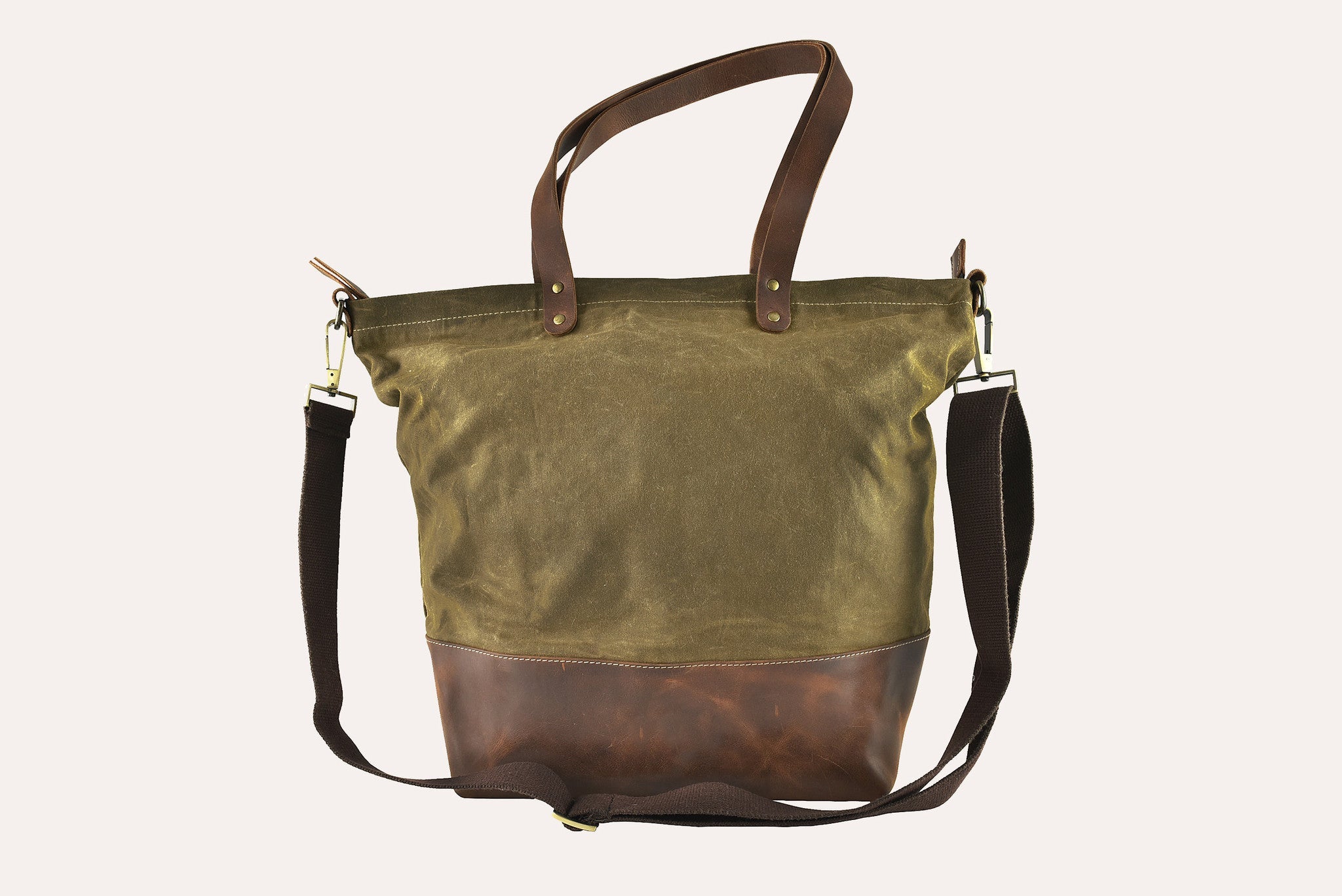 boyfriend tote canvas – genuine leather and 3 i | dropsona - neutral - everyday use