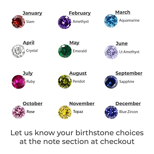 mom necklace with kids names birthstones, children bir | dropsona - neutral - size reference