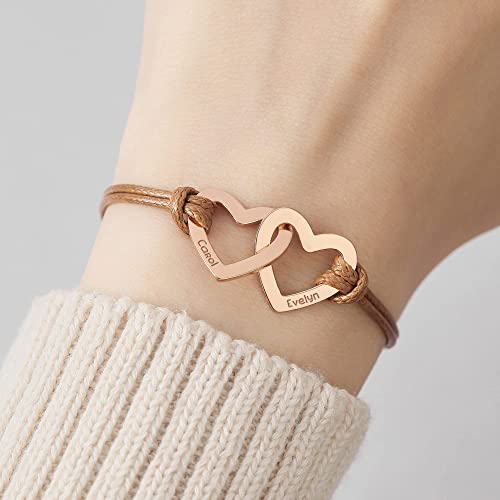 grandma jewelry, bracelet with names, grandmot | dropsona - neutral - front view