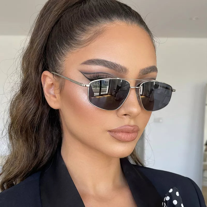 uv protection aviator sunglasses – gaze | dropsona - neutral - front view