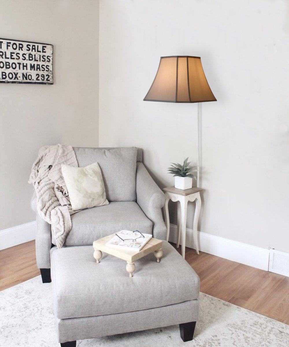 16"w floating shade plug-in wall light eggshell – mini | dropsona - neutral - size reference