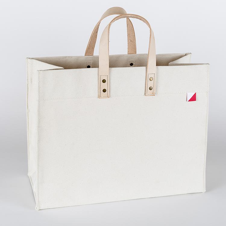 box tote bag canvas and leather – you need this f | dropsona - neutral - front view