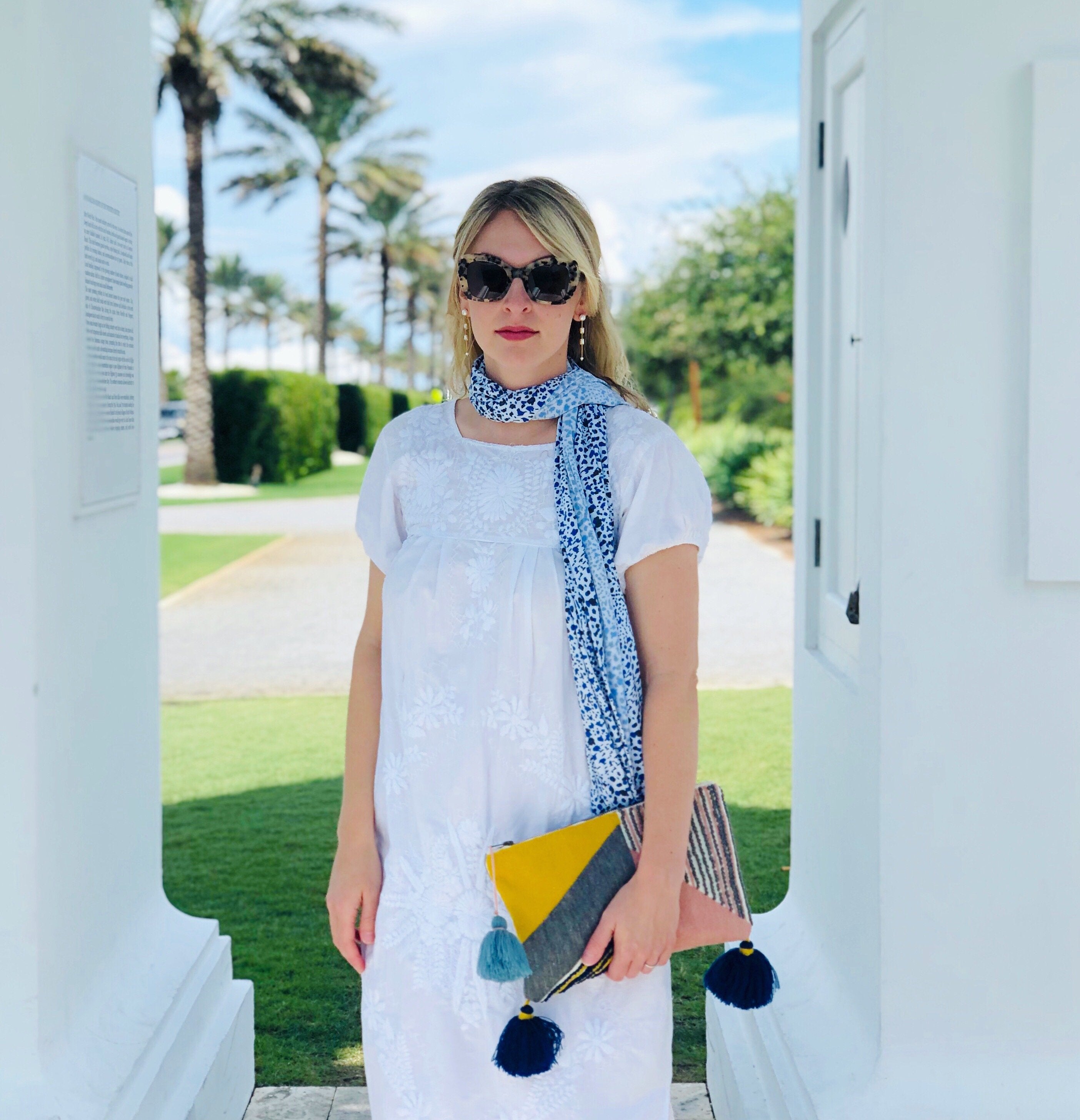 cheeky cheetah multi-way smart scarf – embrace your in | dropsona - neutral - front view
