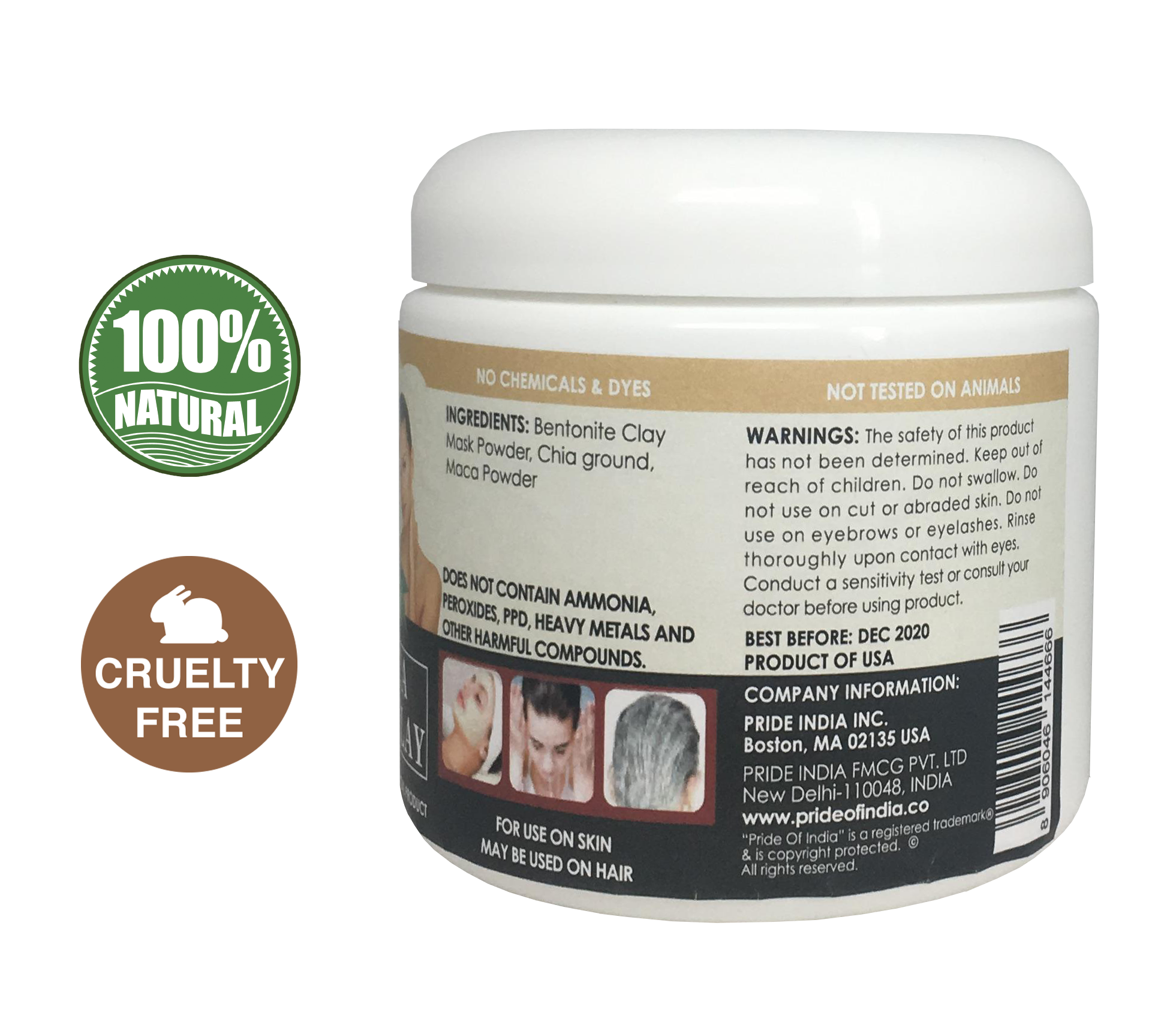 chia & maca healing bentonite clay natural face mask p | dropsona - neutral - usage example
