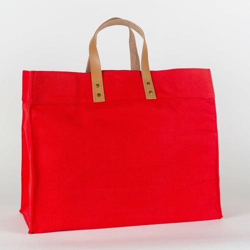 box tote bag canvas and leather – you need this f | dropsona - neutral - close-up detail