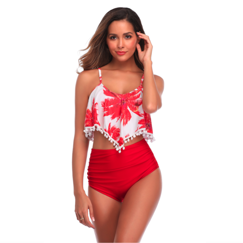 red palm tree tankini set – women swimsu | dropsona - neutral - usage example