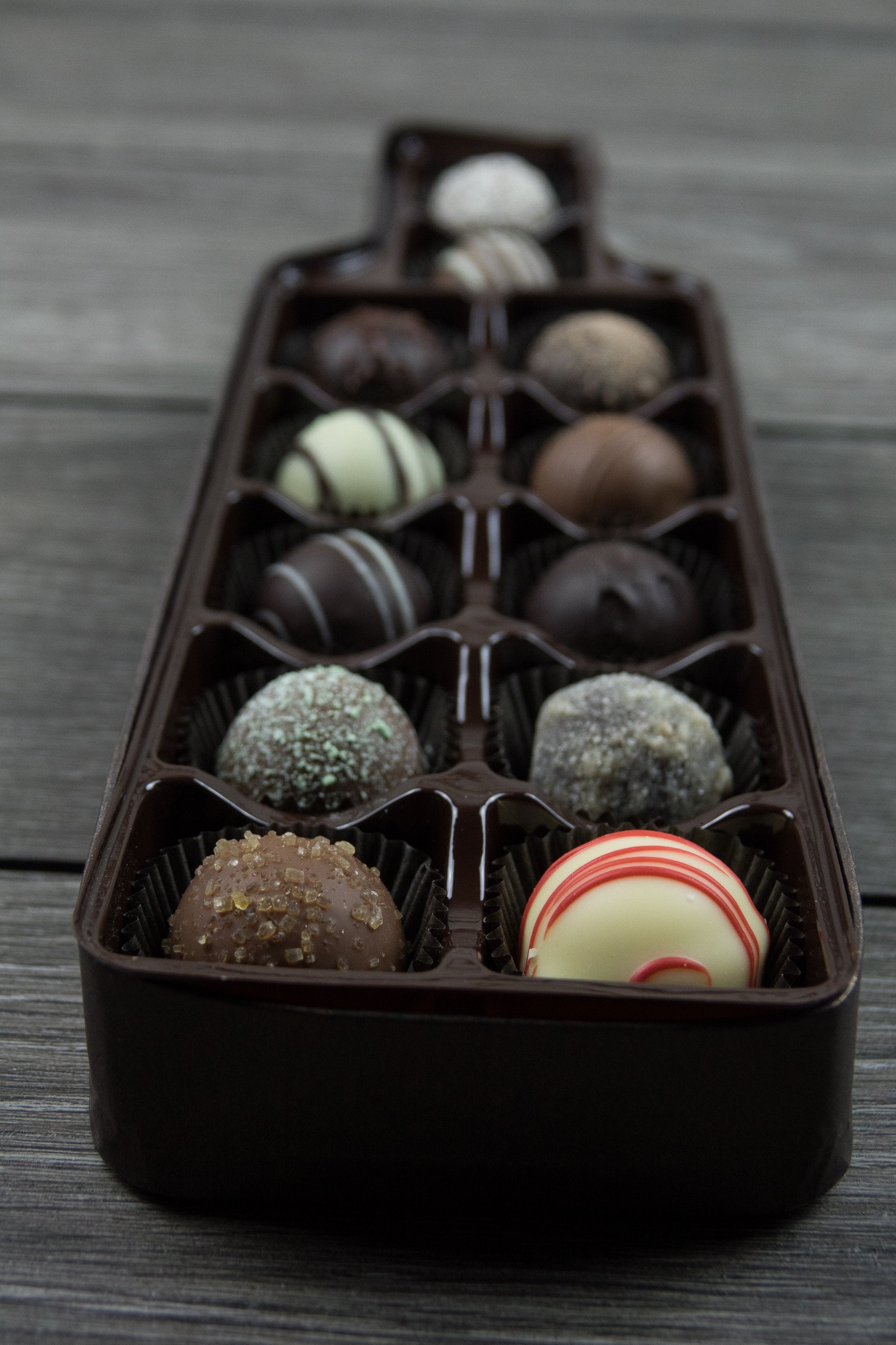 gourmet chocolate truffle gift box – 12 handcrafted tr | dropsona - neutral - size reference