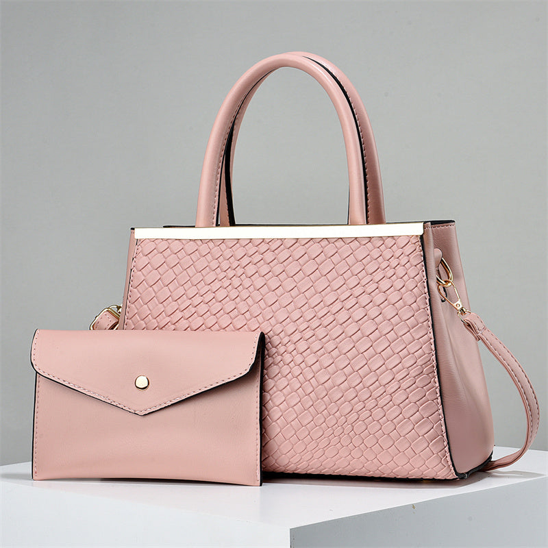 2 in 1 bold luxe structured handbag - women's fashion | dropsona - neutral - material texture