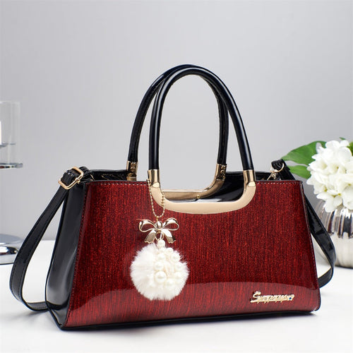 women's leather handbag – waterproof, fashion trend sh | dropsona - neutral - front view