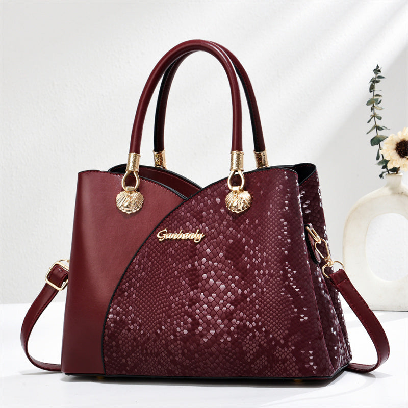 handheld pattern shoulder bag - large capacity zip clo | dropsona - neutral - usage example