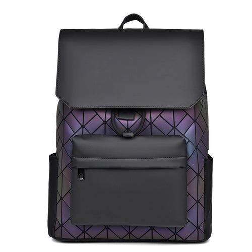 diamond pattern men's large capacity backpack – waterp | dropsona - neutral - close-up detail