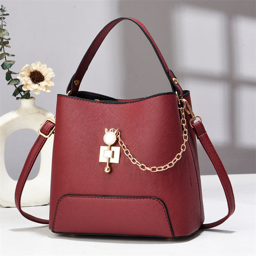 classy bucket bag - women pu leather shoulder ba | dropsona - neutral - size reference