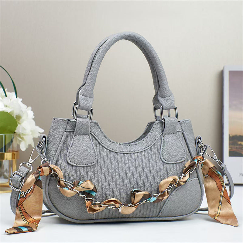 elegant braided chain handbag - luxury handmade women' | dropsona - neutral - material texture