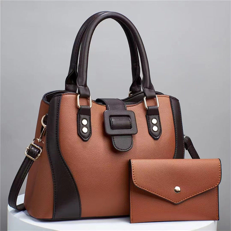 luxury women's handbags - tote bag handbag set – model | dropsona - neutral - close-up detail
