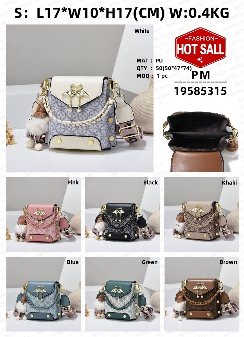 fashionable crossbody flip cover bag – ster number of | dropsona - neutral - material texture