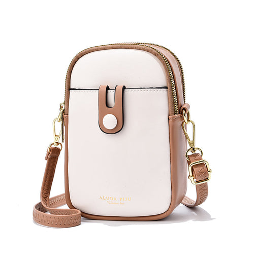 cell phone crossbody bag – f handles/straps: single pl | dropsona - neutral - material texture