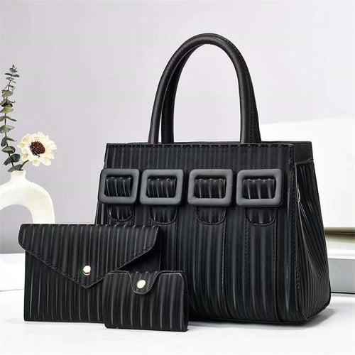 three-piece sets large capacity tote woman handbag – l | dropsona - neutral - packaging