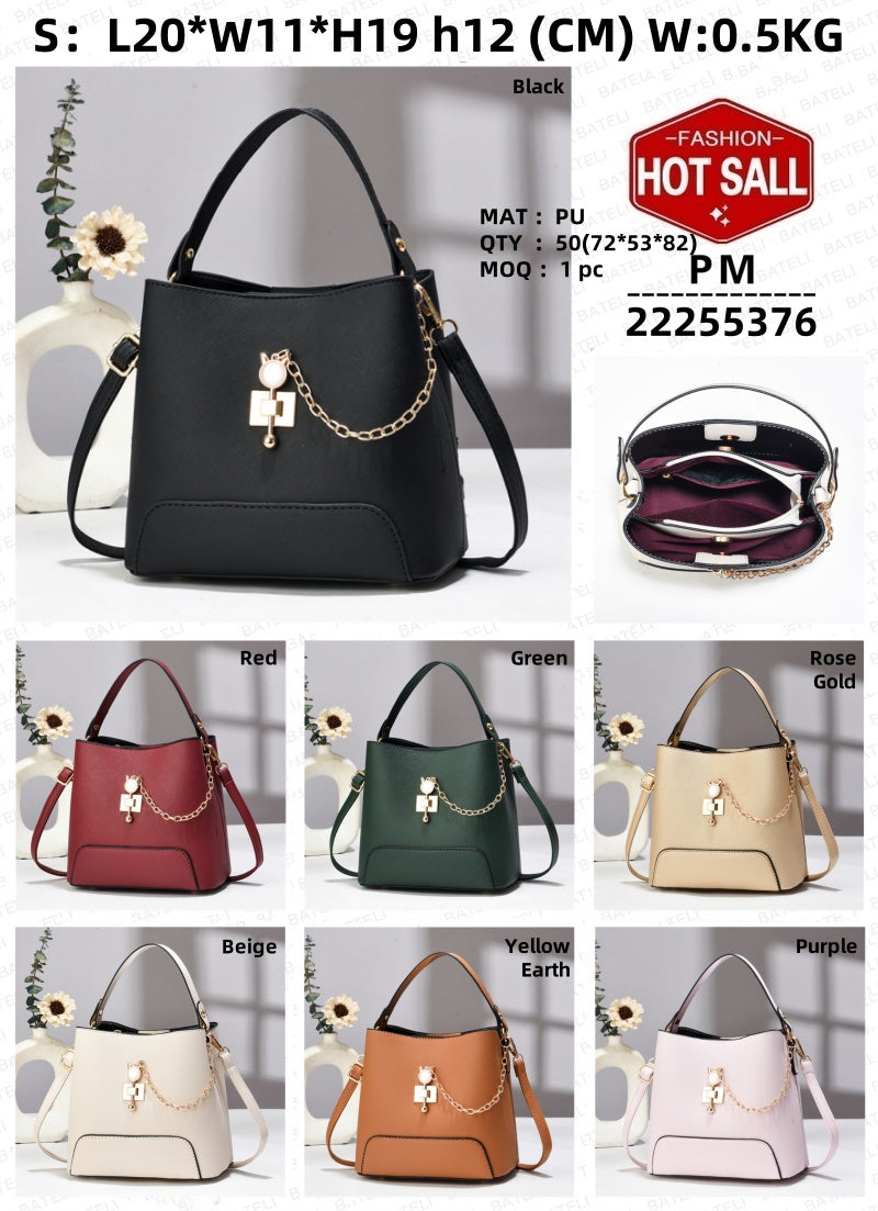classy bucket bag - women pu leather shoulder ba | dropsona - neutral - close-up detail
