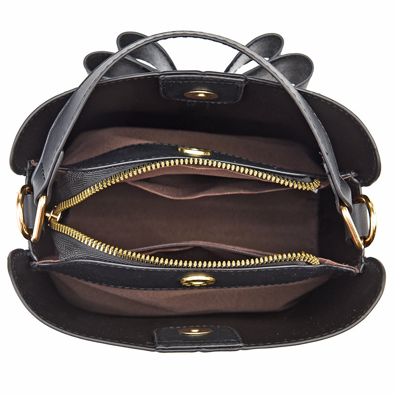 classic bucket bow women's crossbody bag - large capac | dropsona - neutral - usage example