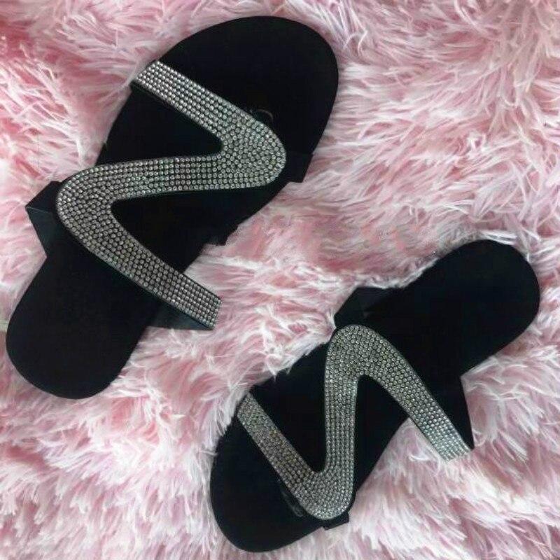 2021 bling slides women's slippers for summer be | dropsona - neutral - close-up detail