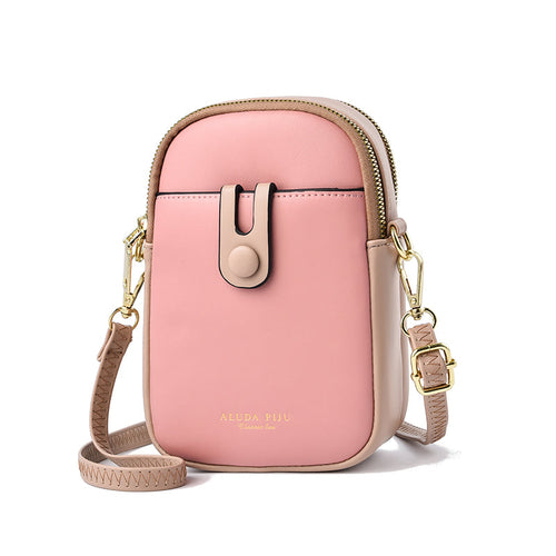 cell phone crossbody bag – f handles/straps: single pl | dropsona - neutral - close-up detail