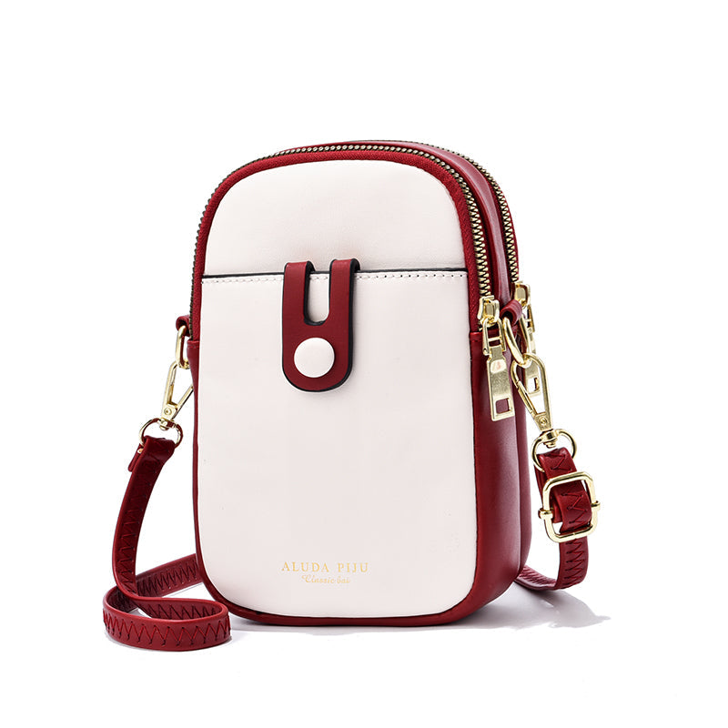 cell phone crossbody bag – f handles/straps: single pl | dropsona - neutral - usage example