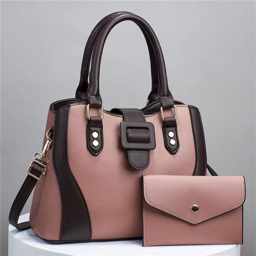 luxury women's handbags - tote bag handbag set – model | dropsona - neutral - front view