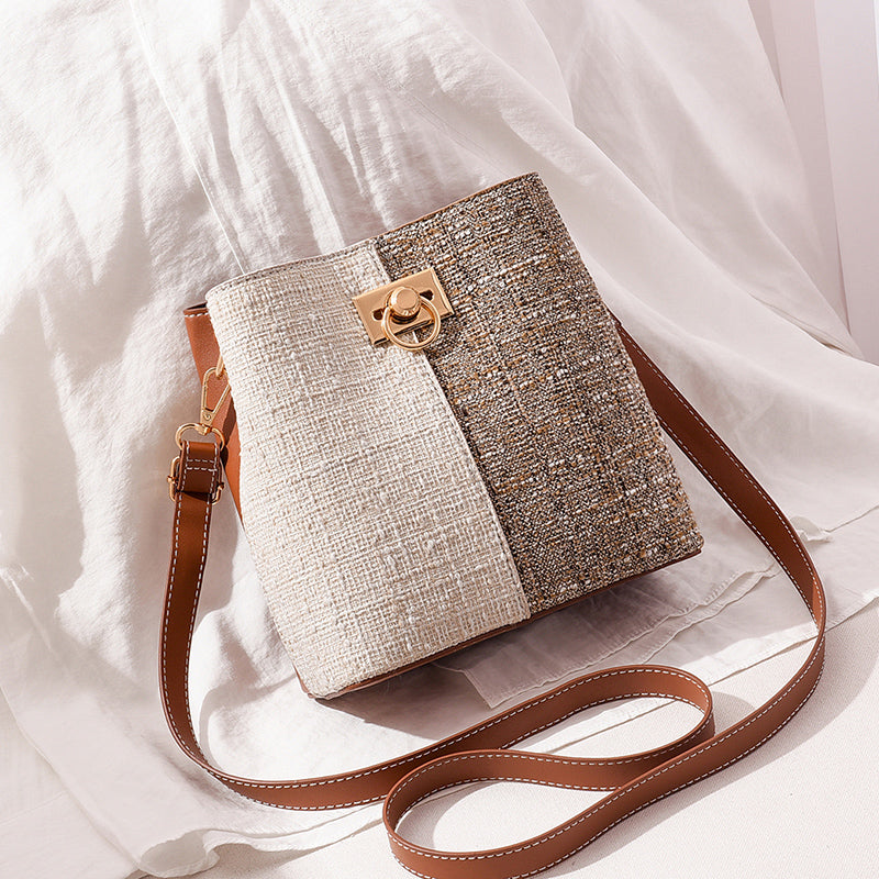 new fashion texture bucket bag - foreign gas large cap | dropsona - neutral - packaging