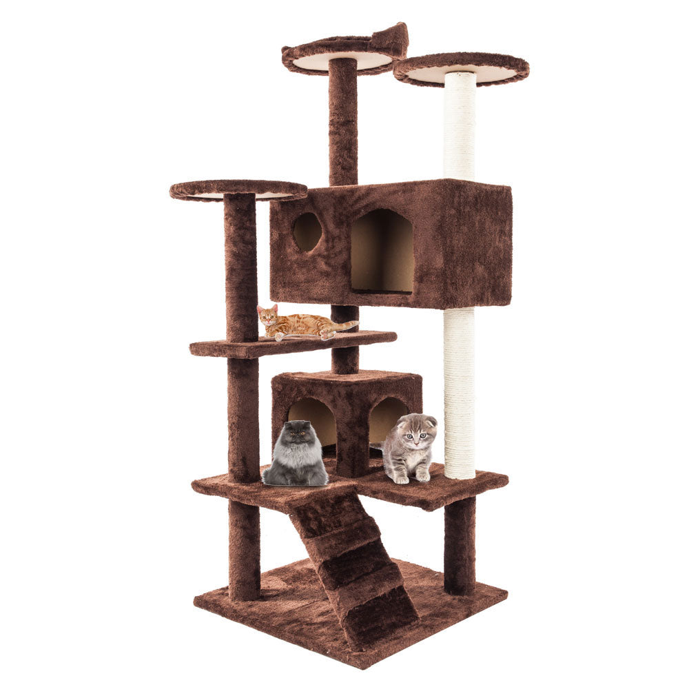 cat climbing sisal rope tower – - large soft and cozy | dropsona - neutral - everyday use