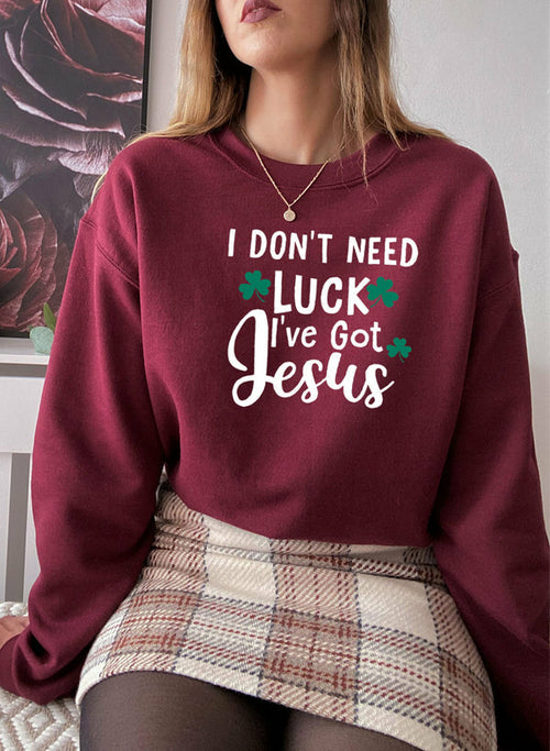 i dont need luck ive got jesus sweat shirt – shop cool | dropsona - neutral - packaging