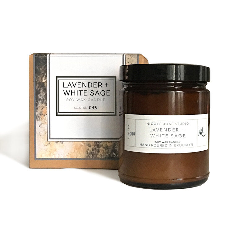 lavender + white sage aromatherapy scented soy wax can | dropsona - neutral - everyday use