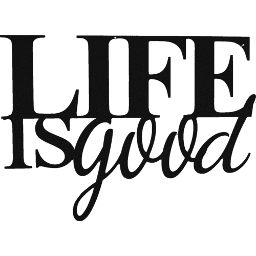 life is good - metal wall art – wal | dropsona - neutral - close-up detail