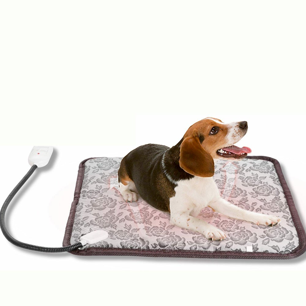 thermal heating waterproof bed pad for pets with adjus | dropsona - neutral - front view