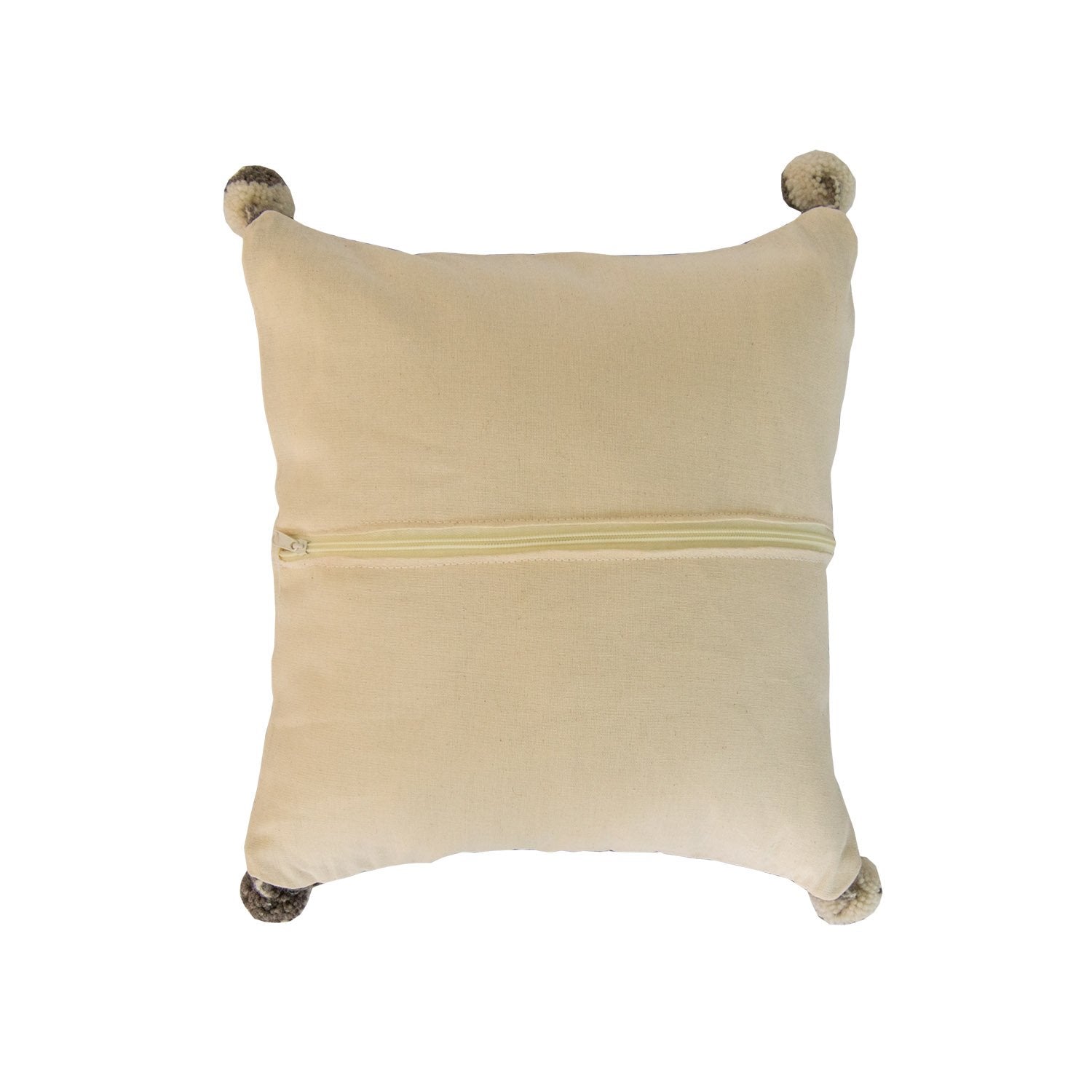 beige wool pillow cover with mountains. pil | dropsona - neutral - front view