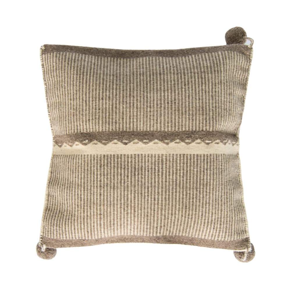 beige wool pillow cover with mountains. pil | dropsona - neutral - size reference