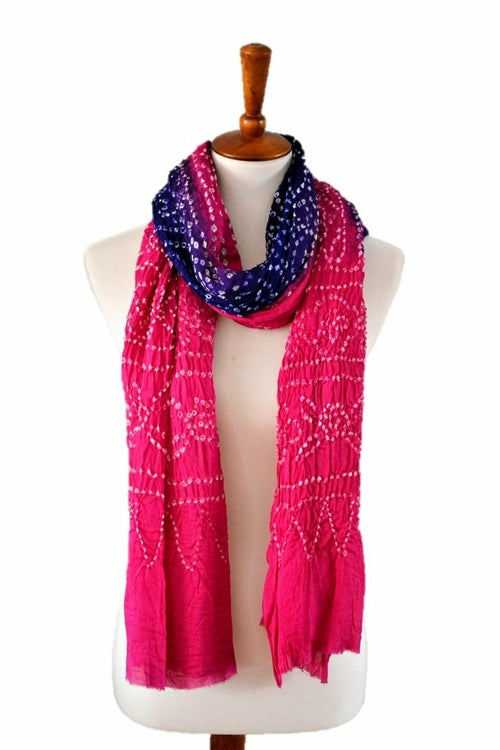 omsutra tie-dye designer fashion silk scarves – handcr | dropsona - neutral - close-up detail