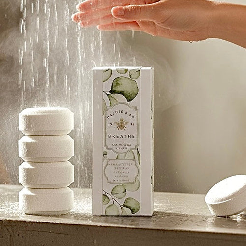 maximum strength aromatherapy shower steamers - 4 scen | dropsona - neutral - close-up detail