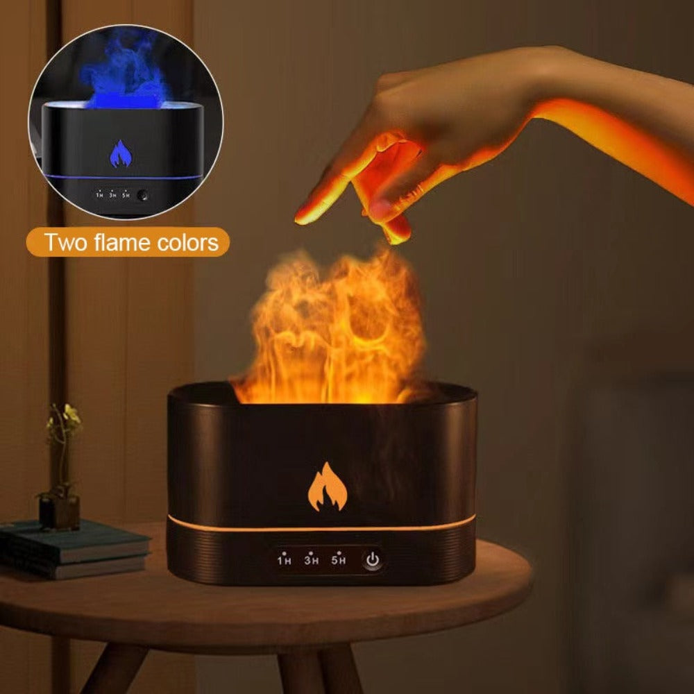 essential oil diffuser with flaming effect and timer | dropsona - neutral - front view
